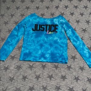 Tie-Dye Blue Justice Logo Shirt